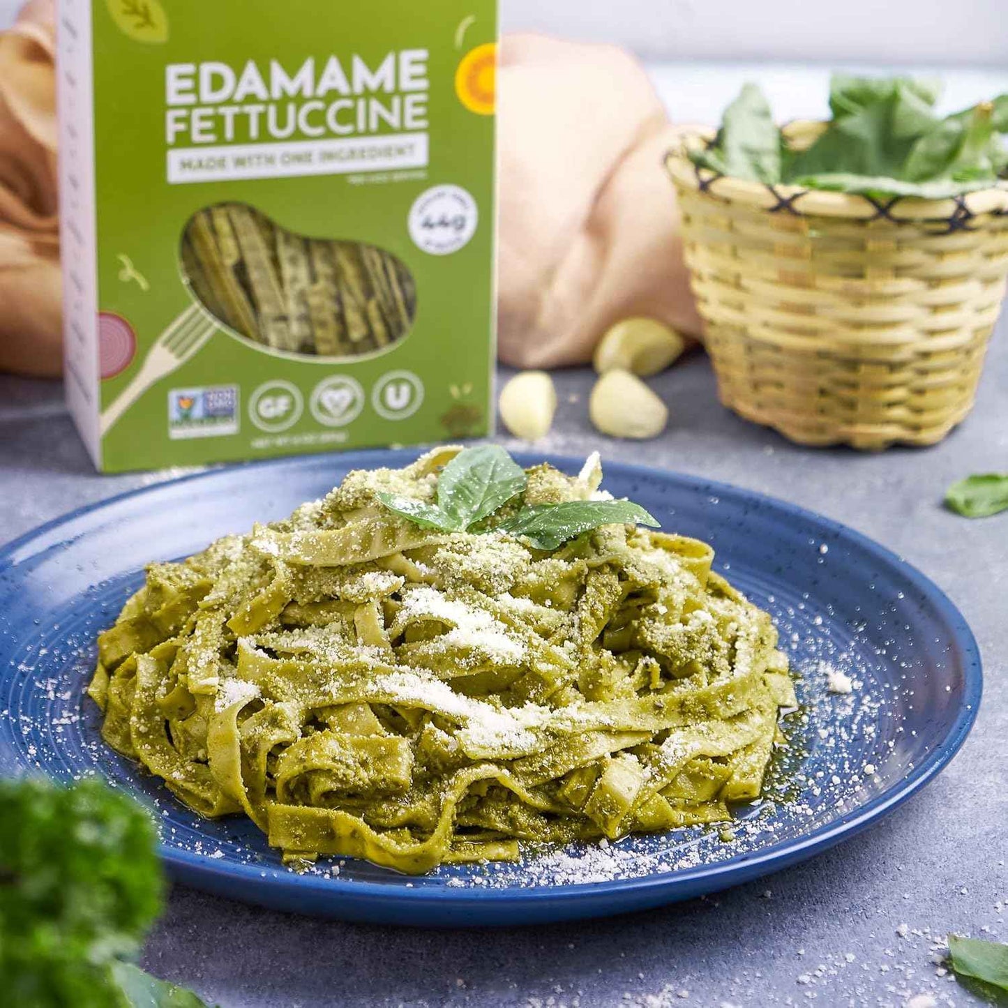 The Only Bean Edamame Fettuccine Gift Set for the Health Conscious Foodie, Organic Protein Pasta
