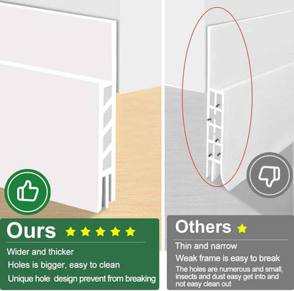 Suptikes Door Bottom Seal for Living Room Aesthetic, Cut-to-Fit Silicone Draft Guard in Black