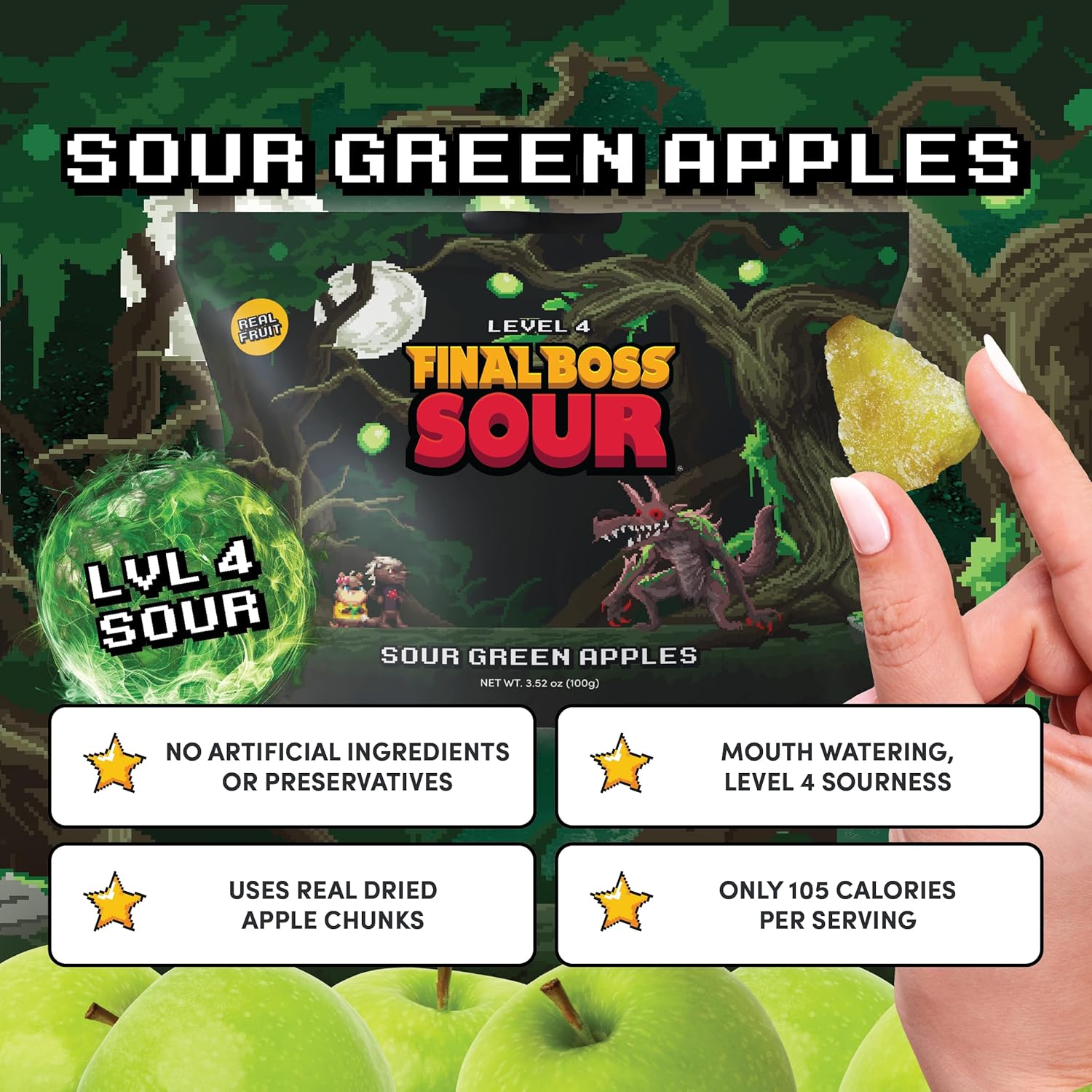 Final Boss Sour Candy – Lunchbox-Friendly Sour Fruit Snack for Kids' Backpacks and After-School Snack Drawers