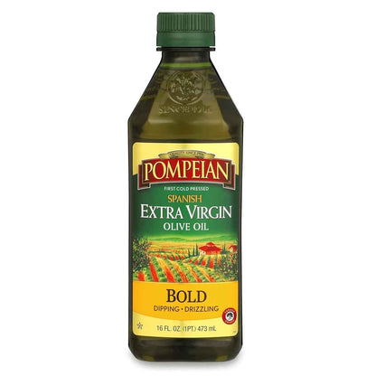 Pompeian Spanish Bold Extra Virgin Olive Oil – Premium Pantry Statement Bottle for Elevated Home Kitchens, NAOOA Certified