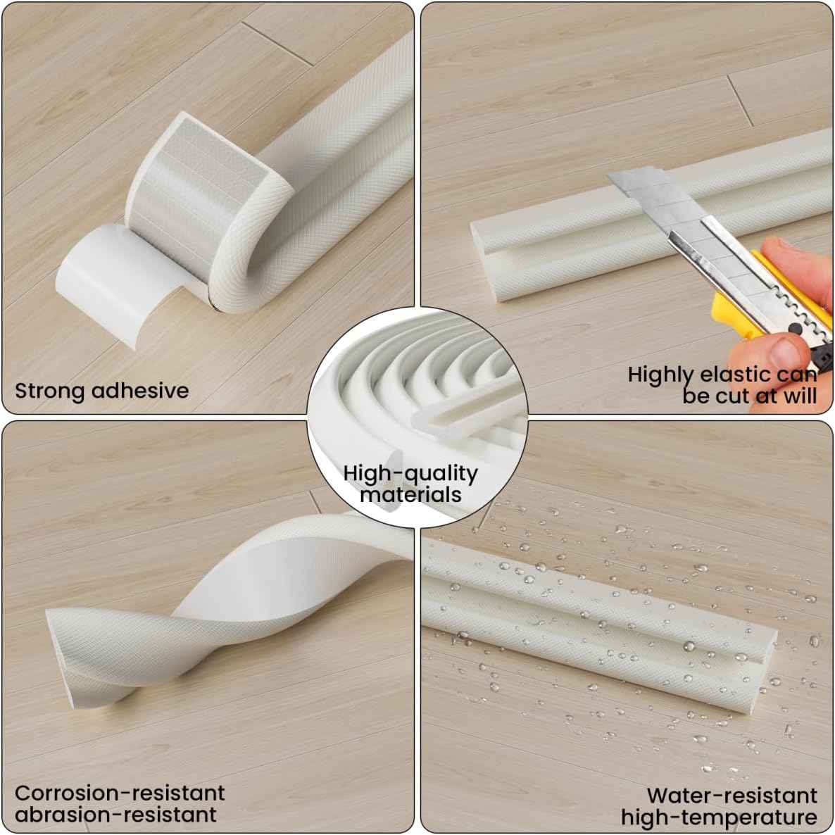 FoamGuard V-Shaped Door Seal Strip – Home Office Focus Door Weather Stripping, Block Hallway Distractions and Outside Noise