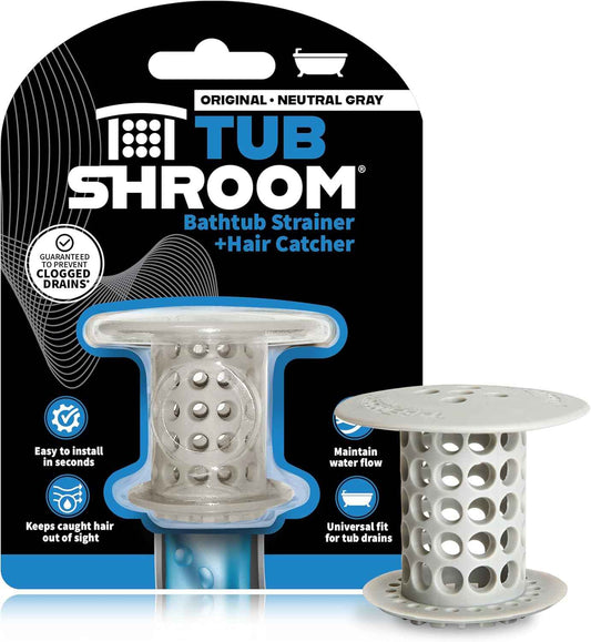 TubShroom Shower Drain Protector in Designer Colors for Elevated Bathroom Decor, Hair Strainer for Clog-Free Tubs