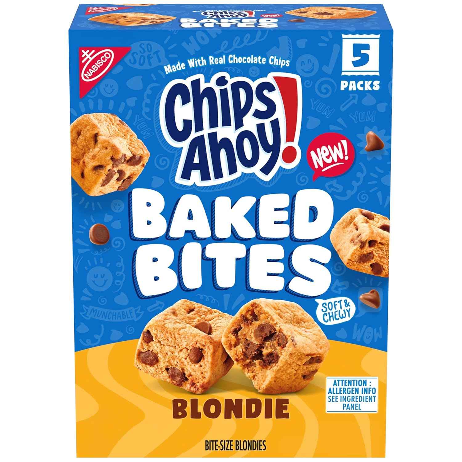 CHIPS AHOY! Soft Blondie Bites Individually Wrapped Snacks for Work Meetings