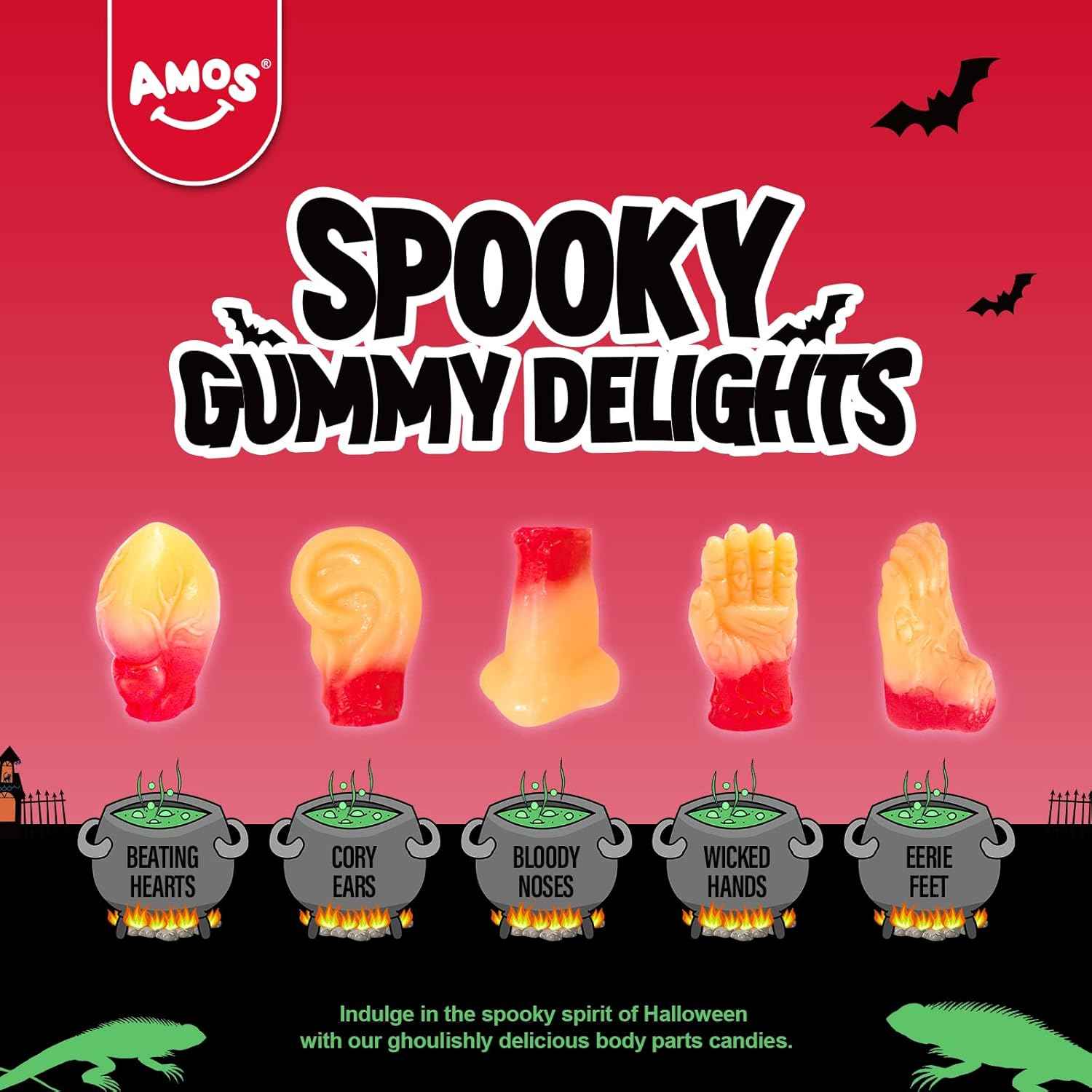Amos Spooky Gummy Body Parts – Eye-Catching Halloween Dessert Table Decor for Living Room & Dining Room Displays