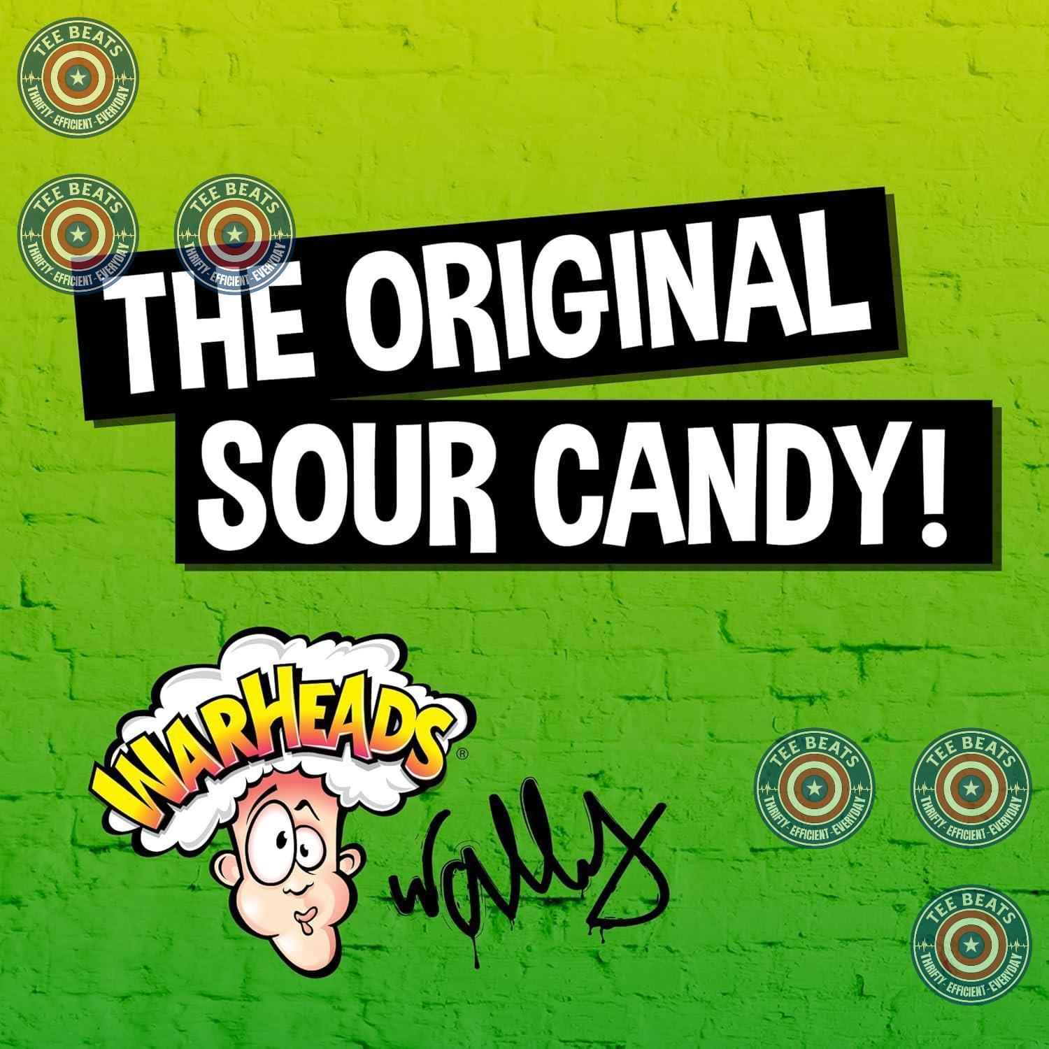 WARHEADS Extreme Sour Hard Candy Five Flavor Assortment 2 oz Bag Care Package Snack for Teens and College Students