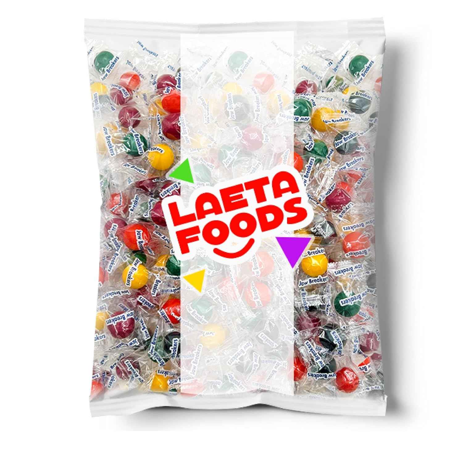 Jawbreakers Hard Candy – 1 lb Kids Birthday Party Favor Bag Stuffer, 5 Fruit Flavors