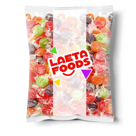 Assorted Fruit Discs | 1 Pound Bag - Approx. 70 Count | Hard Candy | Lunchbox Snack Pack