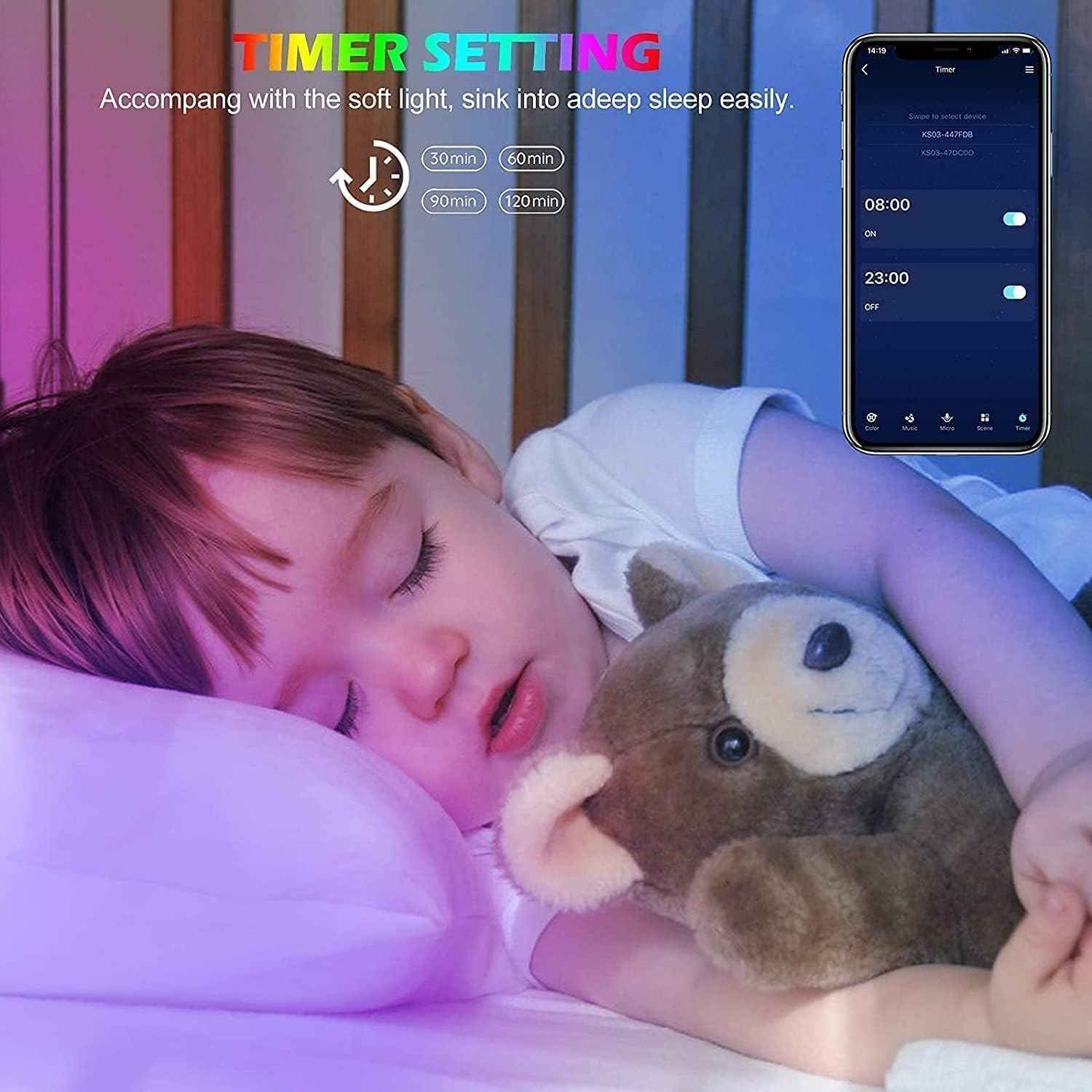 Tenmiro LED Strip Lights for Bedroom Wind Down Routine, Dimmable Color Changing Ambient Lighting for Relaxation and Better Sleep