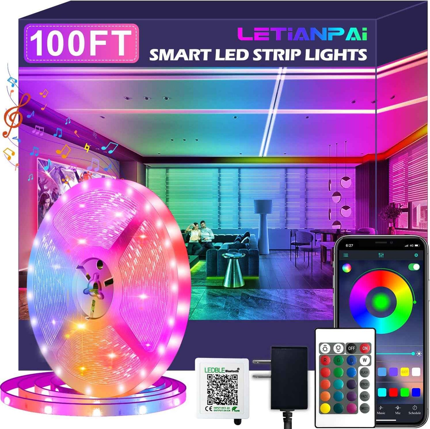 HiLighting 300FT LED Strip Lights Flameless and Cool to Touch – Safer Alternative to Candles for Kids Bedroom and Pet Friendly Homes