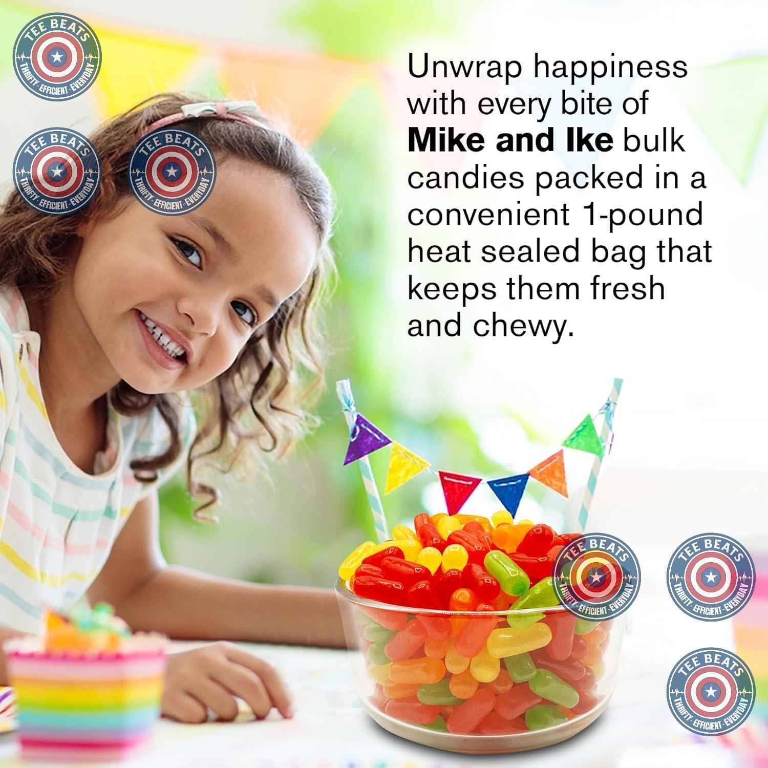 Mike and Ike Fat Free Candy Bulk 1 Pound - Guilt Free Chewy Snack for Mindful Indulgence and Portion Controlled Sweet Treats