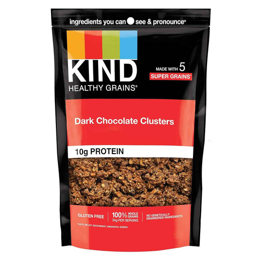 KIND Healthy Grains Dark Chocolate Granola – Gluten Free Lunch Box Snack for School, Resealable Bag for Freshness