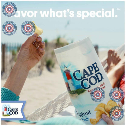 Cape Cod Potato Chips Sea Salt Kettle Chips – 14 oz Kid-Friendly Shareable Snack for Lunchboxes and Road Trips