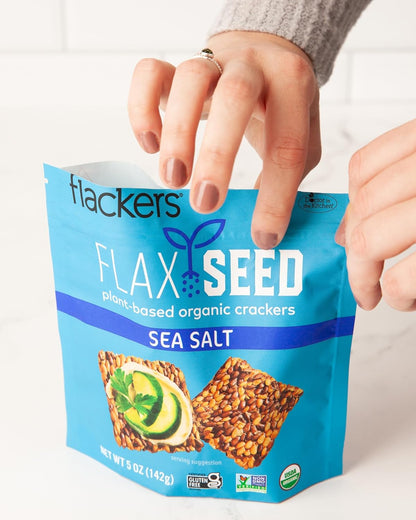 Flackers Organic Rosemary Flaxseed Crackers – Mindful Keto Snack for Clean Eating Rituals