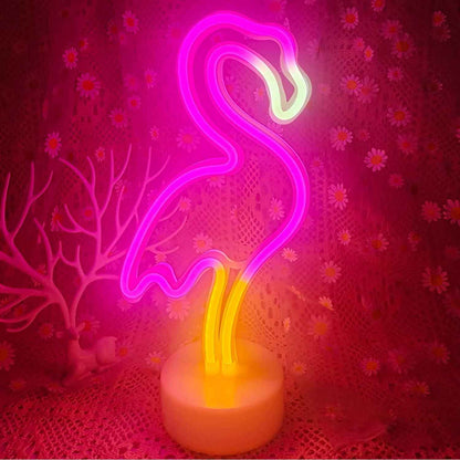 Flamingo LED Neon Sign – Safe Battery Night Light for Girls Room and Kids Bedroom Decor