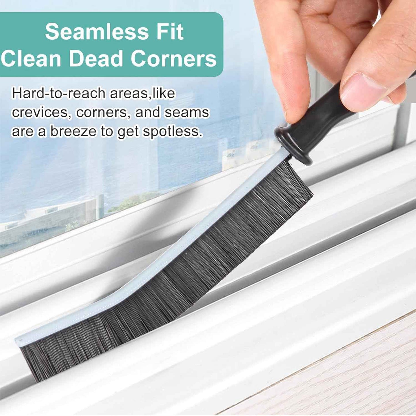 ECOZAY Crevice Cleaning Brush – Non-Scratch Hard-Bristle Tool Safe for Kids' Bathrooms and Pet Areas