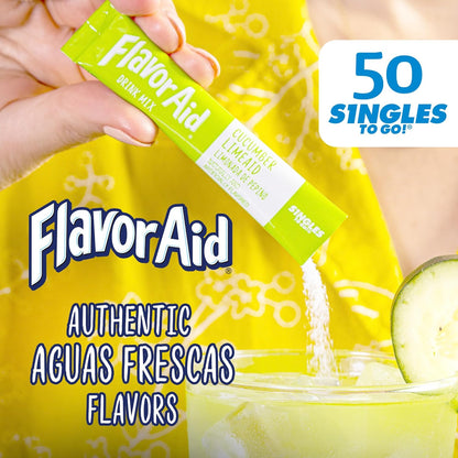 Flavor Aid Aguas Frescas Singles To Go – Daily Hydration Ritual for Mindful Drinkers, 4-Flavor Powdered Water Mix Pack