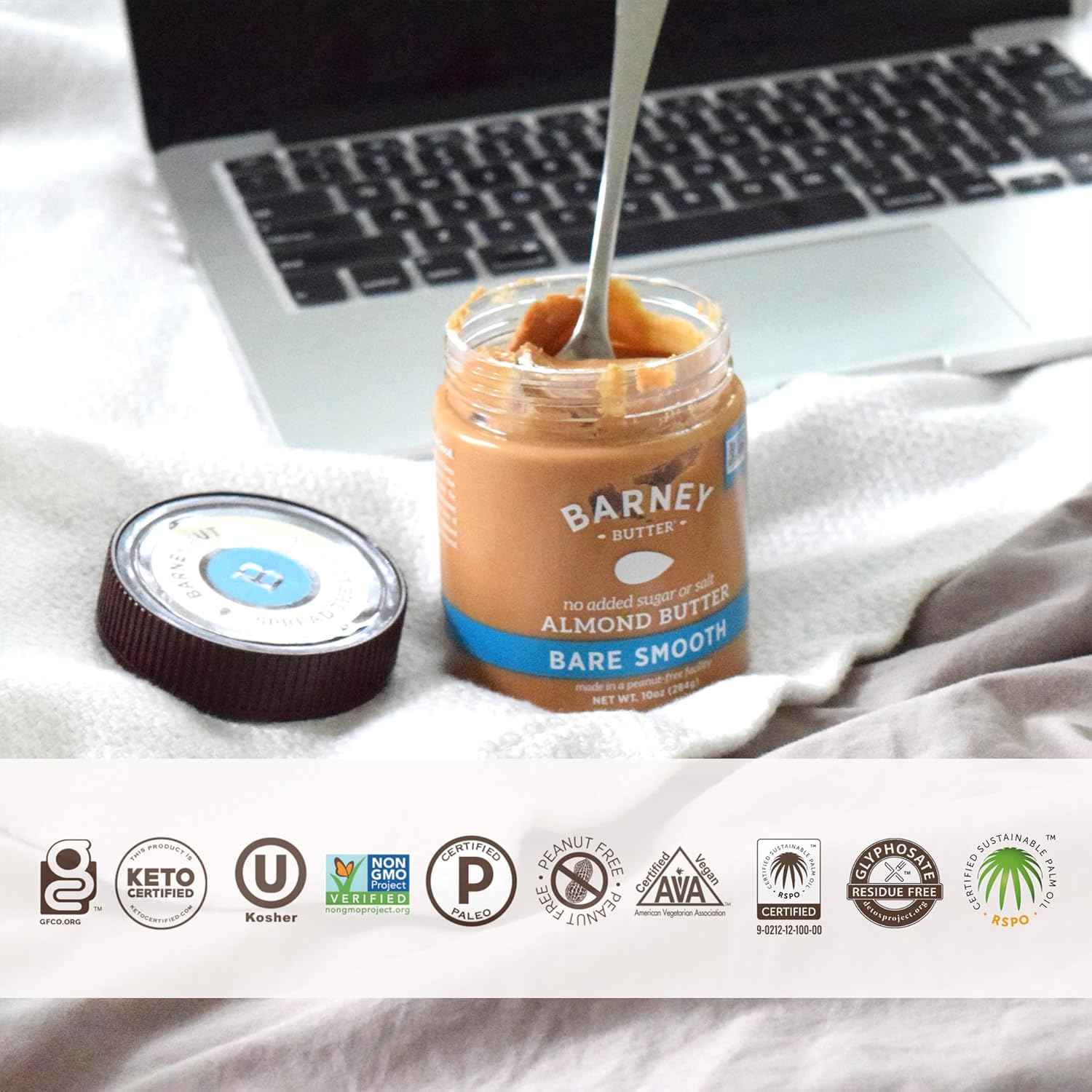 Barney Butter Almond Butter – Allergy-Friendly Bare Smooth Spread for Kid Snacks and Family Kitchen