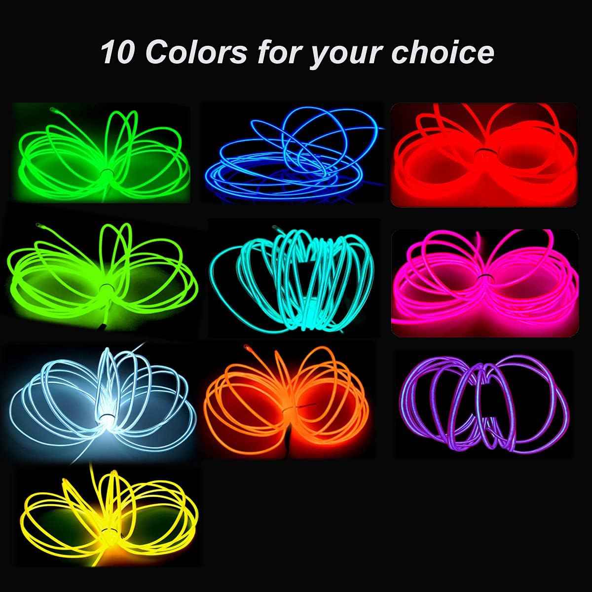 MaxLax EL Wire — DIY Neon Sign Making, Cuttable Glowing Wire for Custom Wall Art Projects