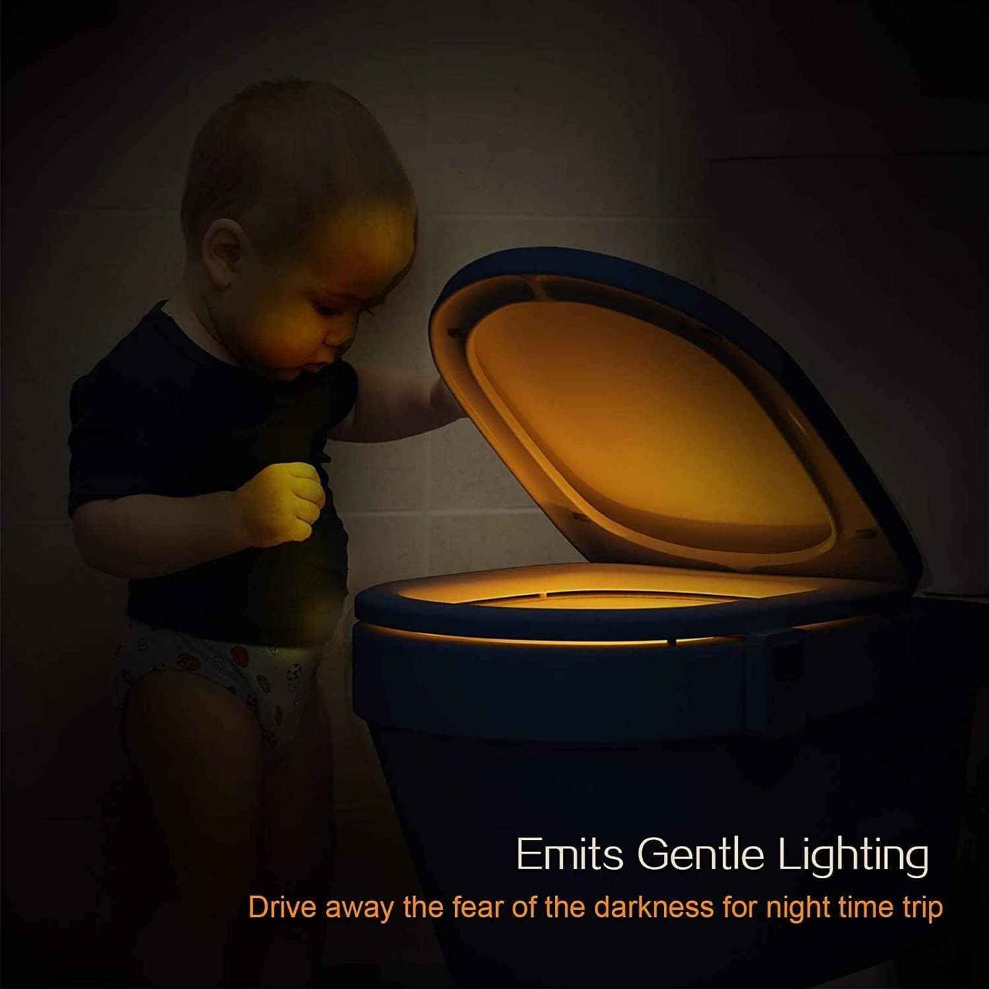 Chunace Toilet Bowl Night Light for Seniors and Light Sleepers – Auto Motion Activated LED, No Outlet Needed Cordless Bathroom Safety Light 3 Pack