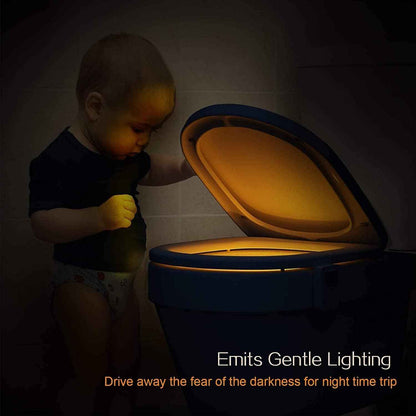 Chunace Toilet Bowl Night Light for Seniors and Light Sleepers – Auto Motion Activated LED, No Outlet Needed Cordless Bathroom Safety Light 3 Pack