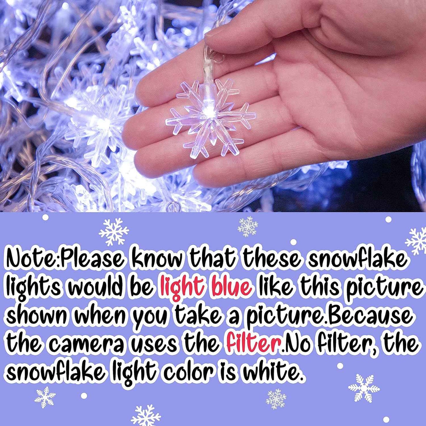 Snowpin 100 LED Snowflake Lights – Hostess Gift for Housewarming and Holiday Parties, Ready to Gift Winter Decor