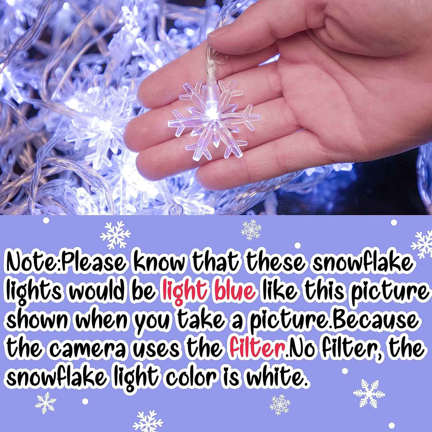 Snowpin 100 LED Snowflake Lights – Hostess Gift for Housewarming and Holiday Parties, Ready to Gift Winter Decor
