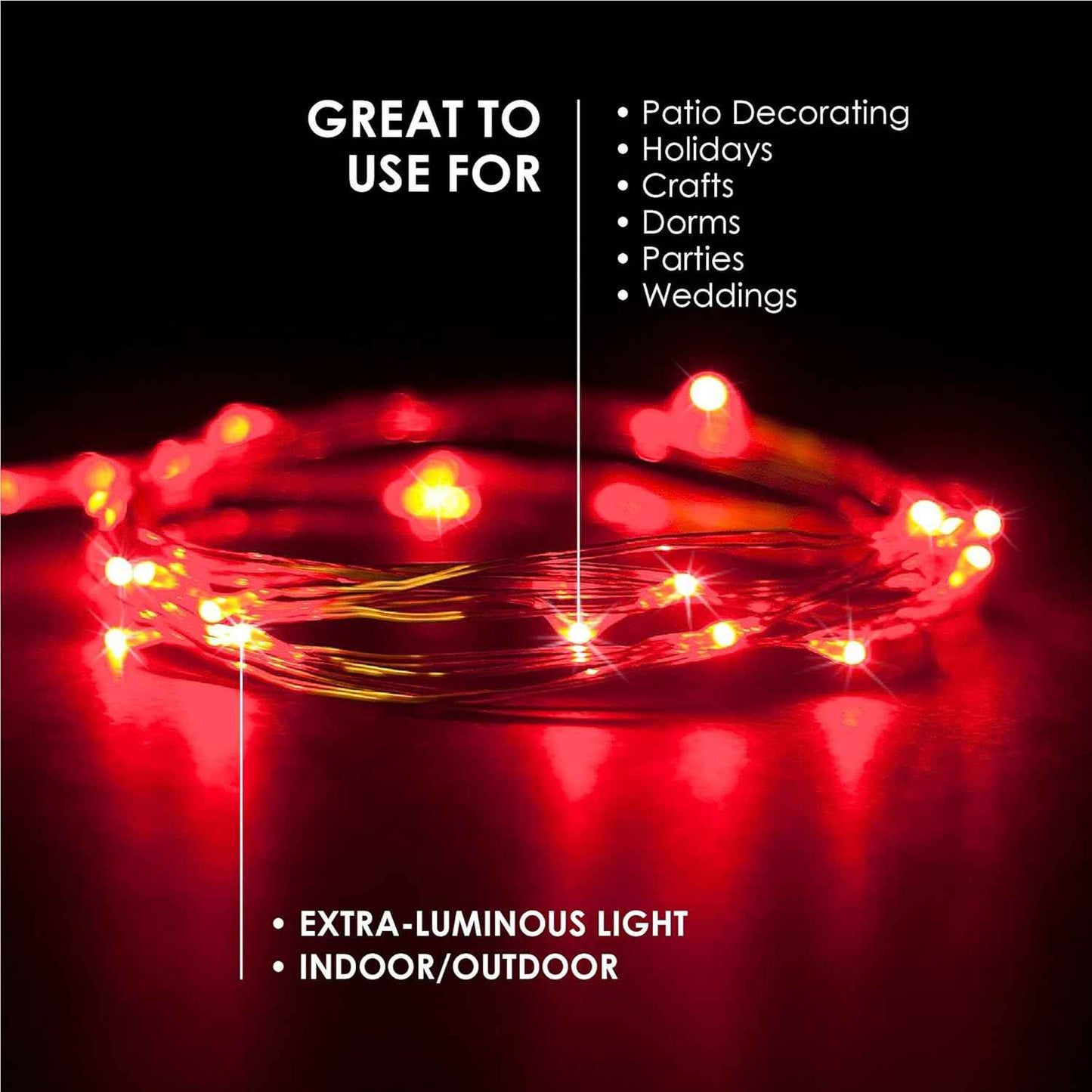 Brightown Submersible String Lights – Portable Patio and Garden Pathway Glow, Battery Powered 2-Pack