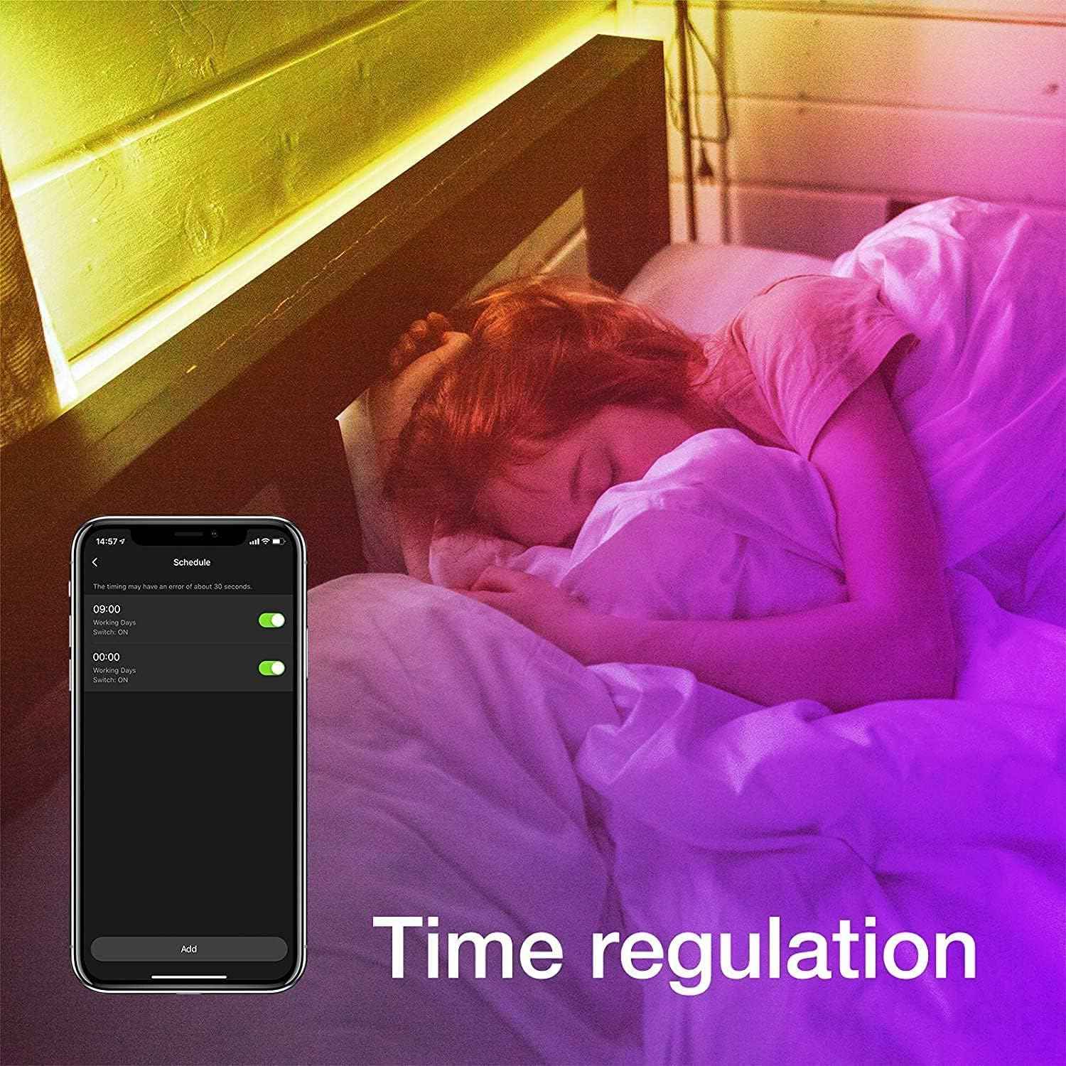 phopollo 24V LED Strip Lights for Kids Bedroom – Touch Safe Color Changing Night Light with App Control and Music Mode