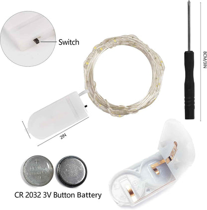 WATERGLIDE Thin Wire Fairy Lights – 7 ft Subtle LED Strand for Intentional Minimalist Bedroom Decor, Warm White