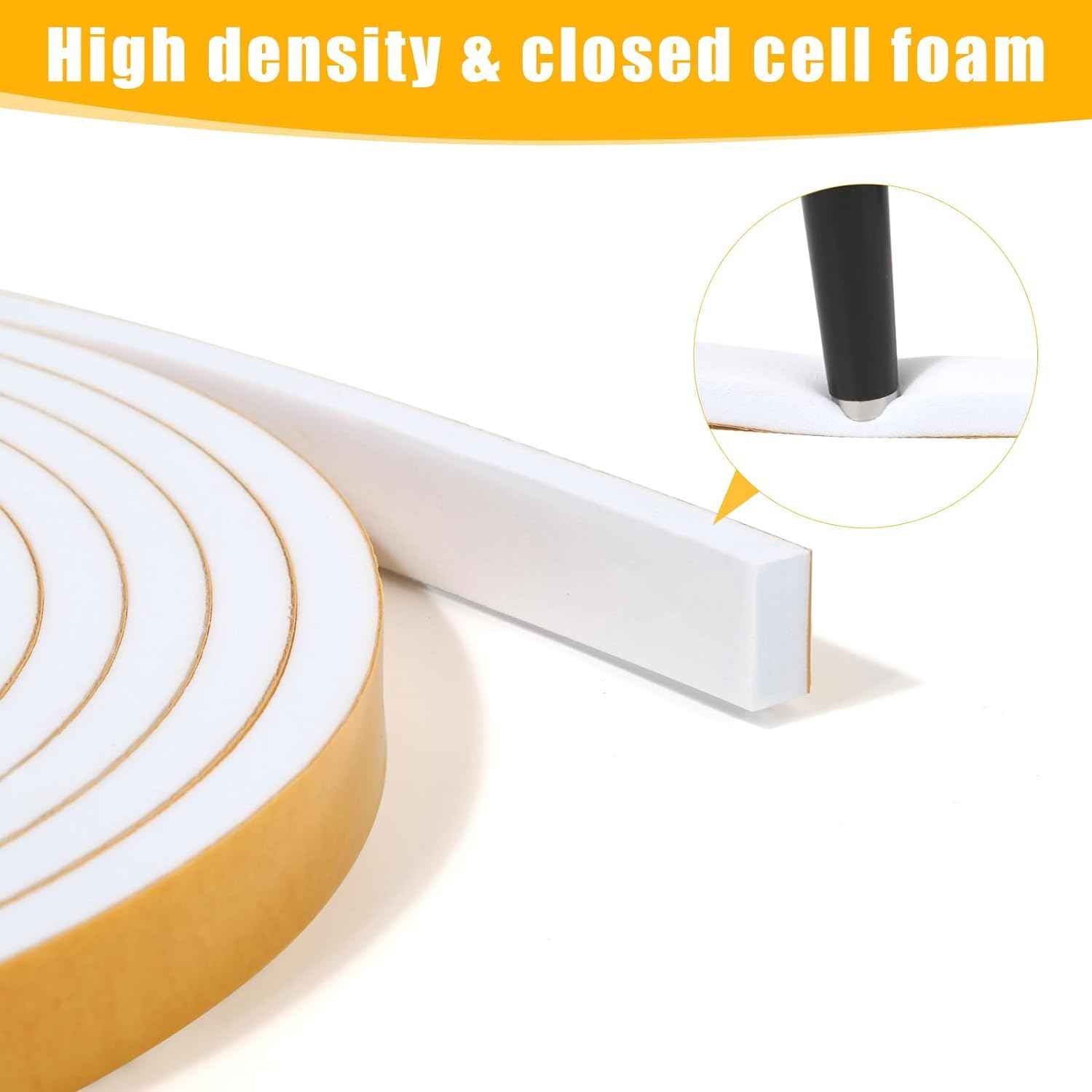 Fowong Weather Stripping Seal – Simple Peel-and-Stick Foam Tape for Clutter-Free Homes, 16ft Neutral Color Insulation