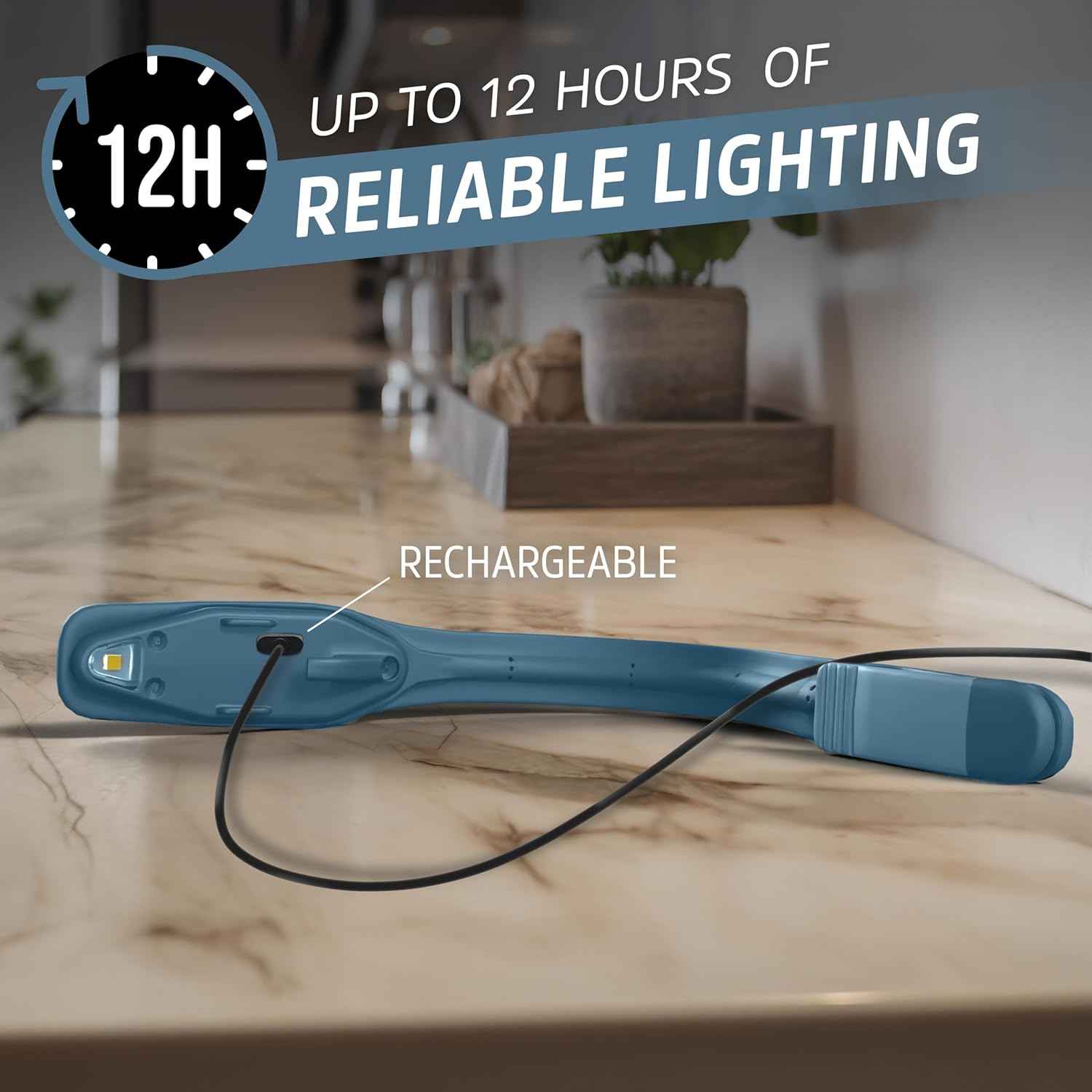 Energizer Flex-R LED Book Light – Clean Design Bedside Lamp, Neutral Clip-On Light for Uncluttered Spaces