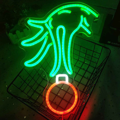 BrandName Green Christmas Neon Light – Family Friendly Holiday Wall Decor for Kids Bedroom, Dimmable Flicker Free Glow