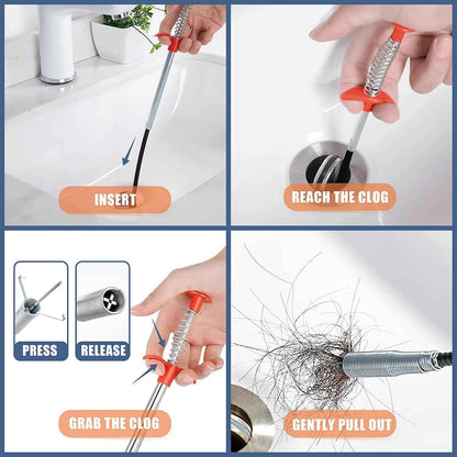 9-Piece Drain Cleaning Set – Simple Bathroom and Kitchen Clog Remover for Uncluttered Home Toolkits