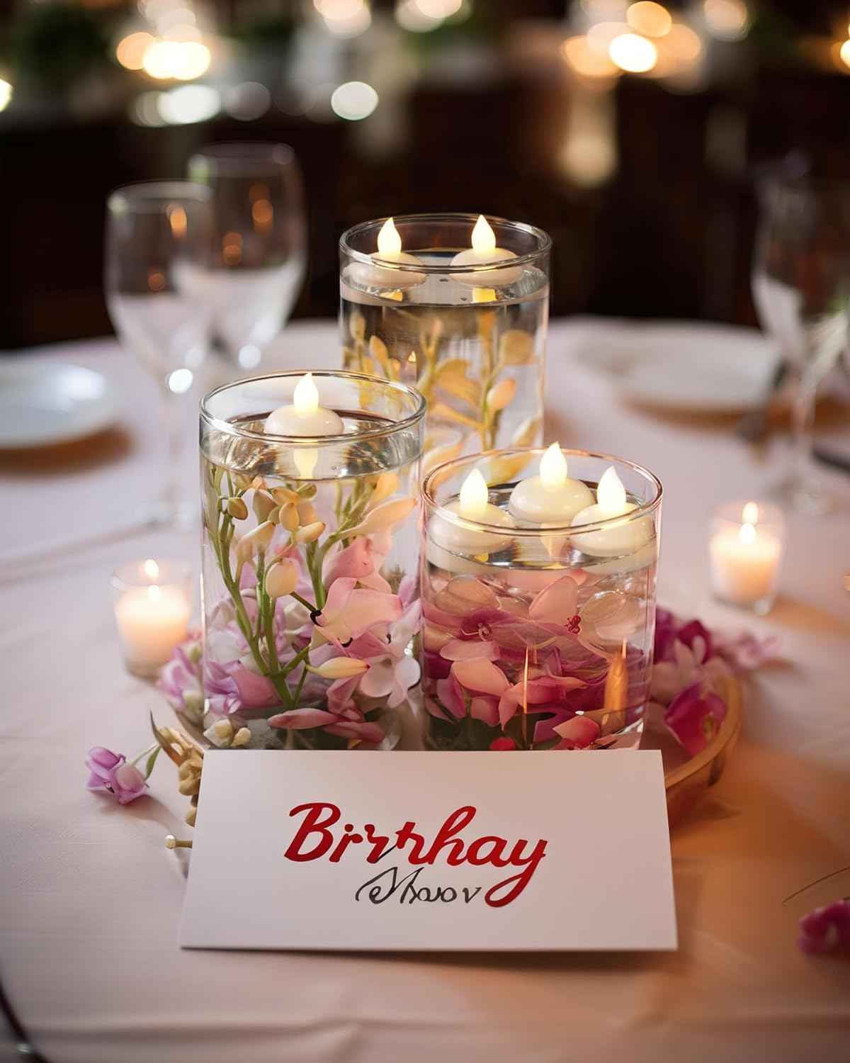 Homemory Flameless Floating Candles – Thoughtful Housewarming and Birthday Gift for Her, Bulk Set of 12 to 48