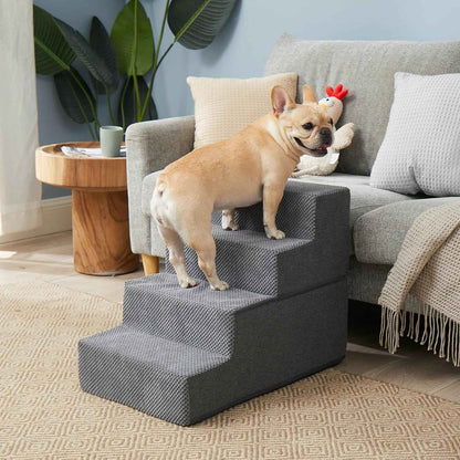 EHEYCIGA Dog Stairs for Bed 18" – Joint-Safe Foam Pet Steps for Small Dogs and Senior Cats