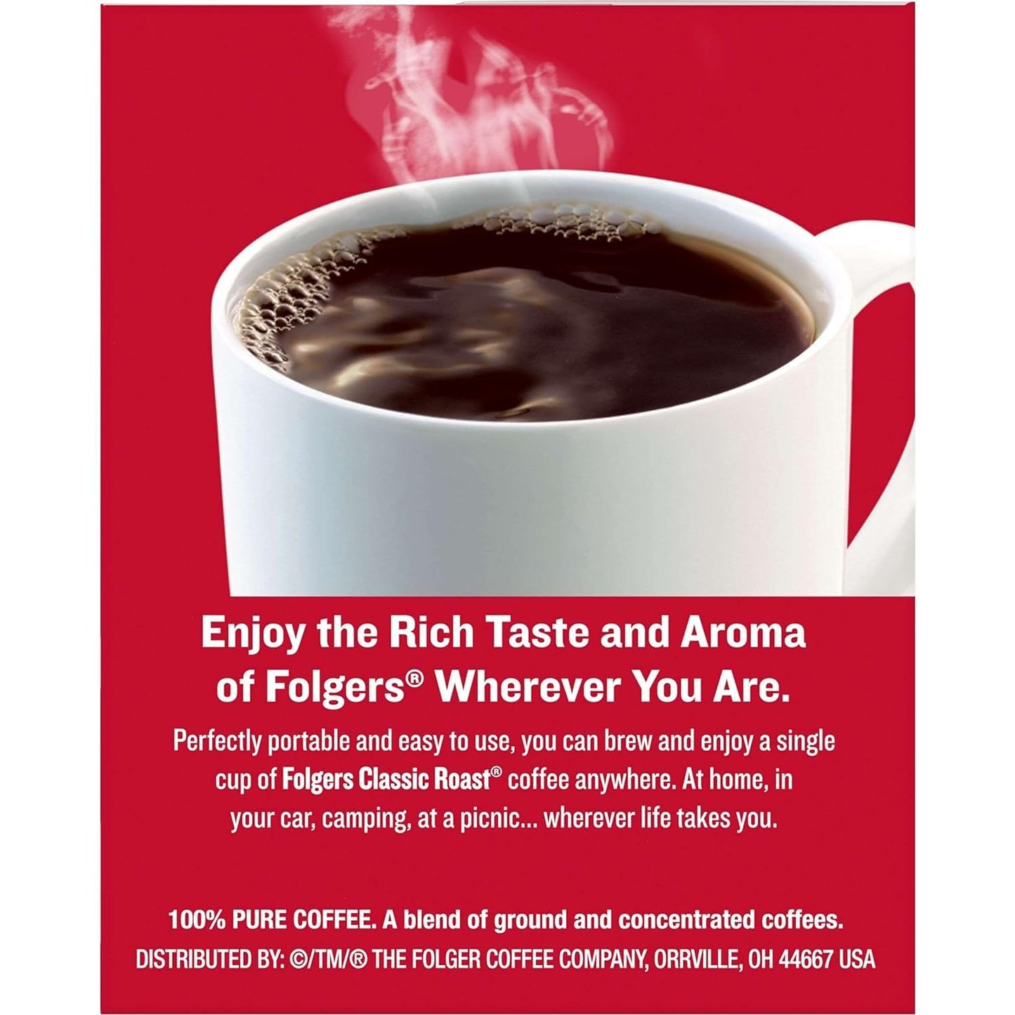 Folgers Coffee Singles – Single-Serve Filter Bags for the Office Desk, No Machine or Electricity Needed