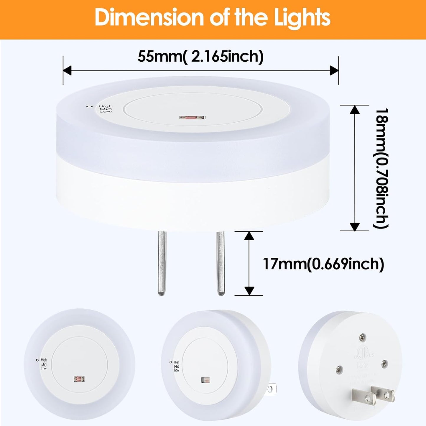 FOLKSMATE LED Night Light – Fall Prevention Plug in Light for Elderly Bathroom and Hallway, Dusk to Dawn Sensor