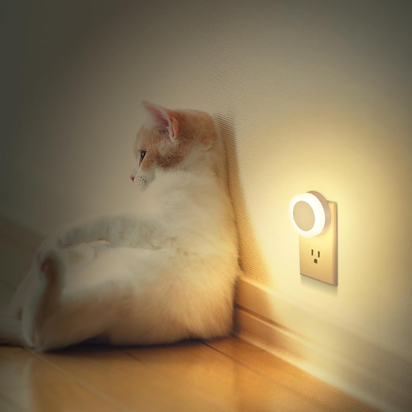 FOLKSMATE LED Night Light – Fall Prevention Plug in Light for Elderly Bathroom and Hallway, Dusk to Dawn Sensor