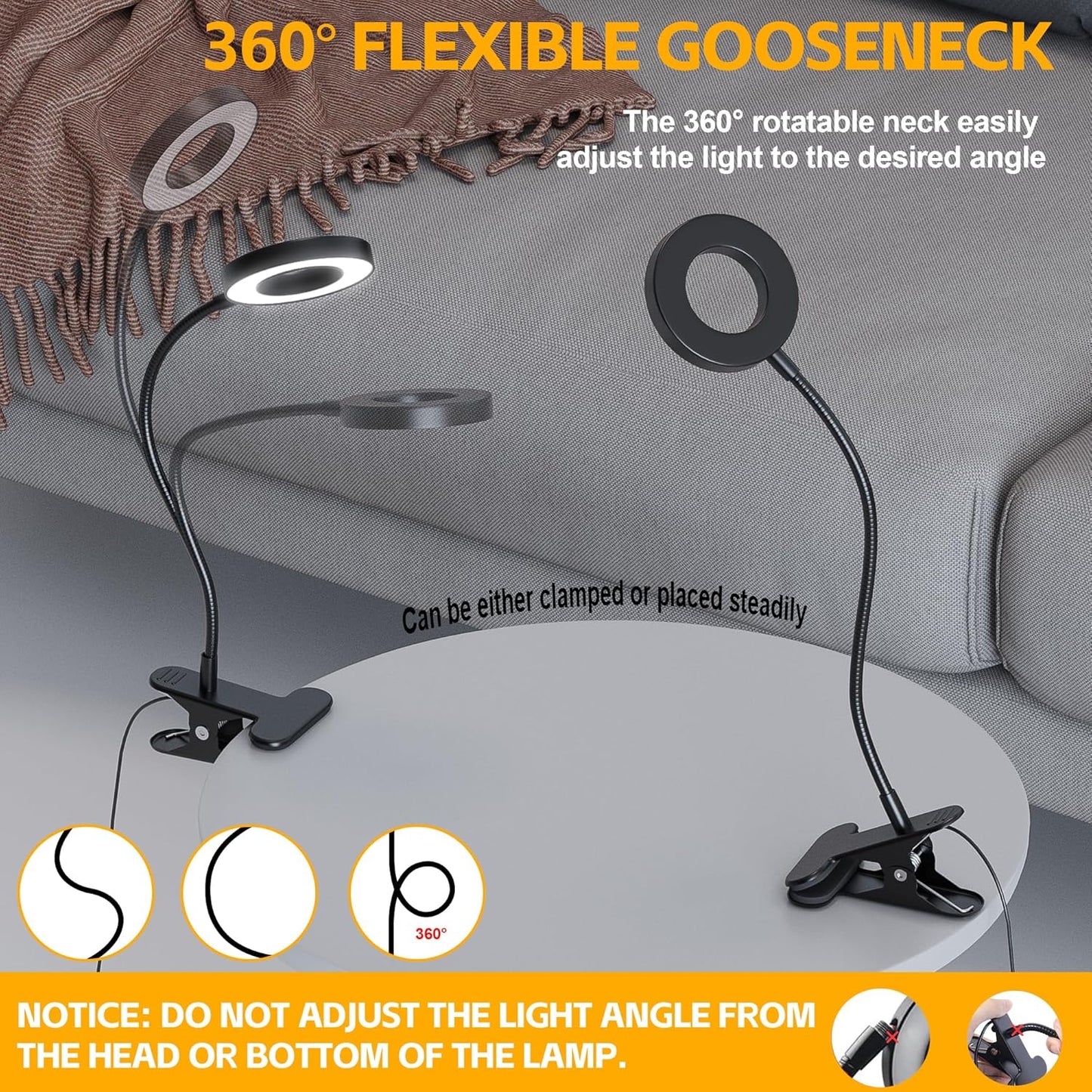 Foneso Clip-On LED Lamp for Kids Study Desk – Cool White Eye-Protection Light for Homework, Stays Cool to the Touch All Night