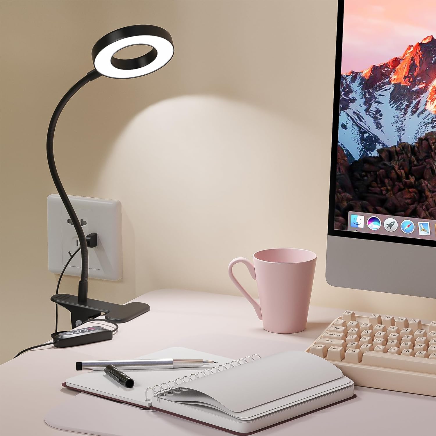 Foneso Clip-On LED Lamp for Kids Study Desk – Cool White Eye-Protection Light for Homework, Stays Cool to the Touch All Night