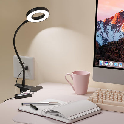 Foneso Clip-On LED Lamp for Kids Study Desk – Cool White Eye-Protection Light for Homework, Stays Cool to the Touch All Night
