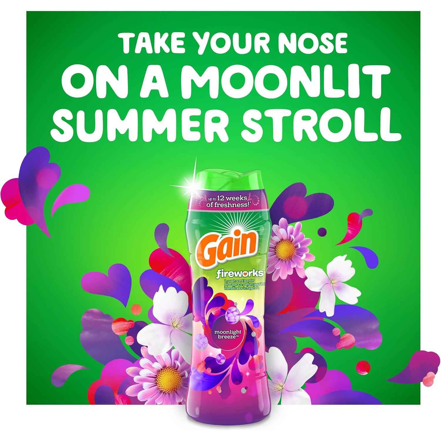 Gain In-Wash Laundry Scent Booster Beads Moonlight Breeze Scent for Bedroom Decor Refresh and Cozy Home Atmosphere