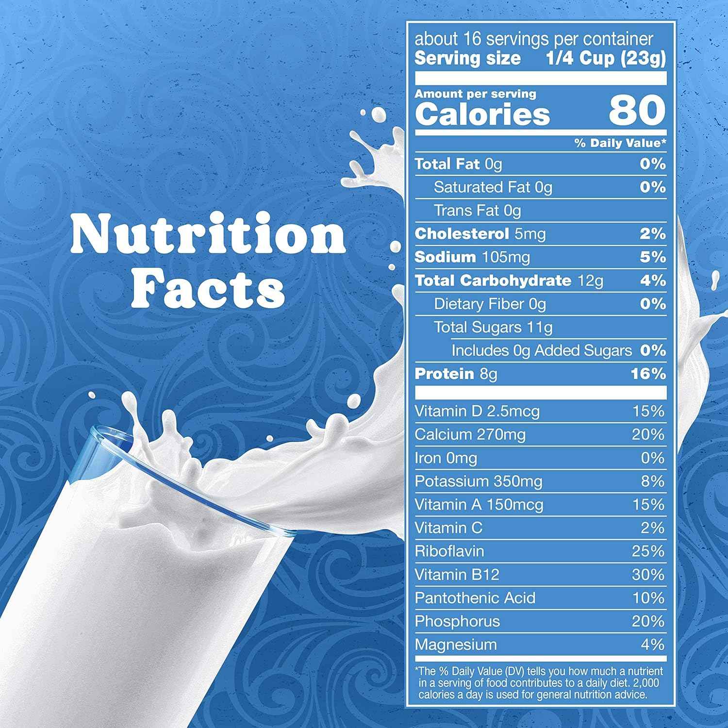 Swiss Miss Vitamin A & D Fortified Dry Milk – Low-Calorie Coffee and Tea Companion for Self-Care Mornings