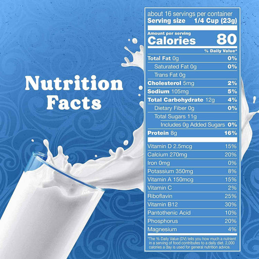 Swiss Miss Vitamin A & D Fortified Dry Milk – Low-Calorie Coffee and Tea Companion for Self-Care Mornings