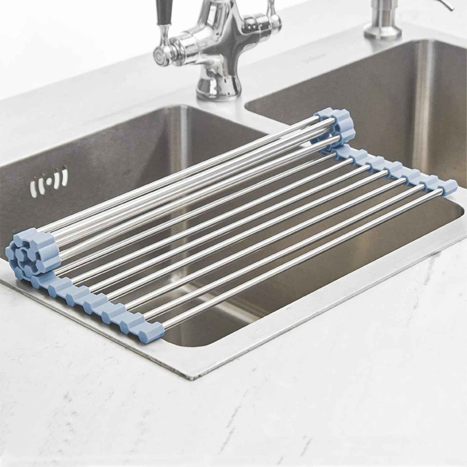 MECHEER Roll-Up Dish Drying Rack – Portable Outdoor Sink Accessory for Camping and Picnics