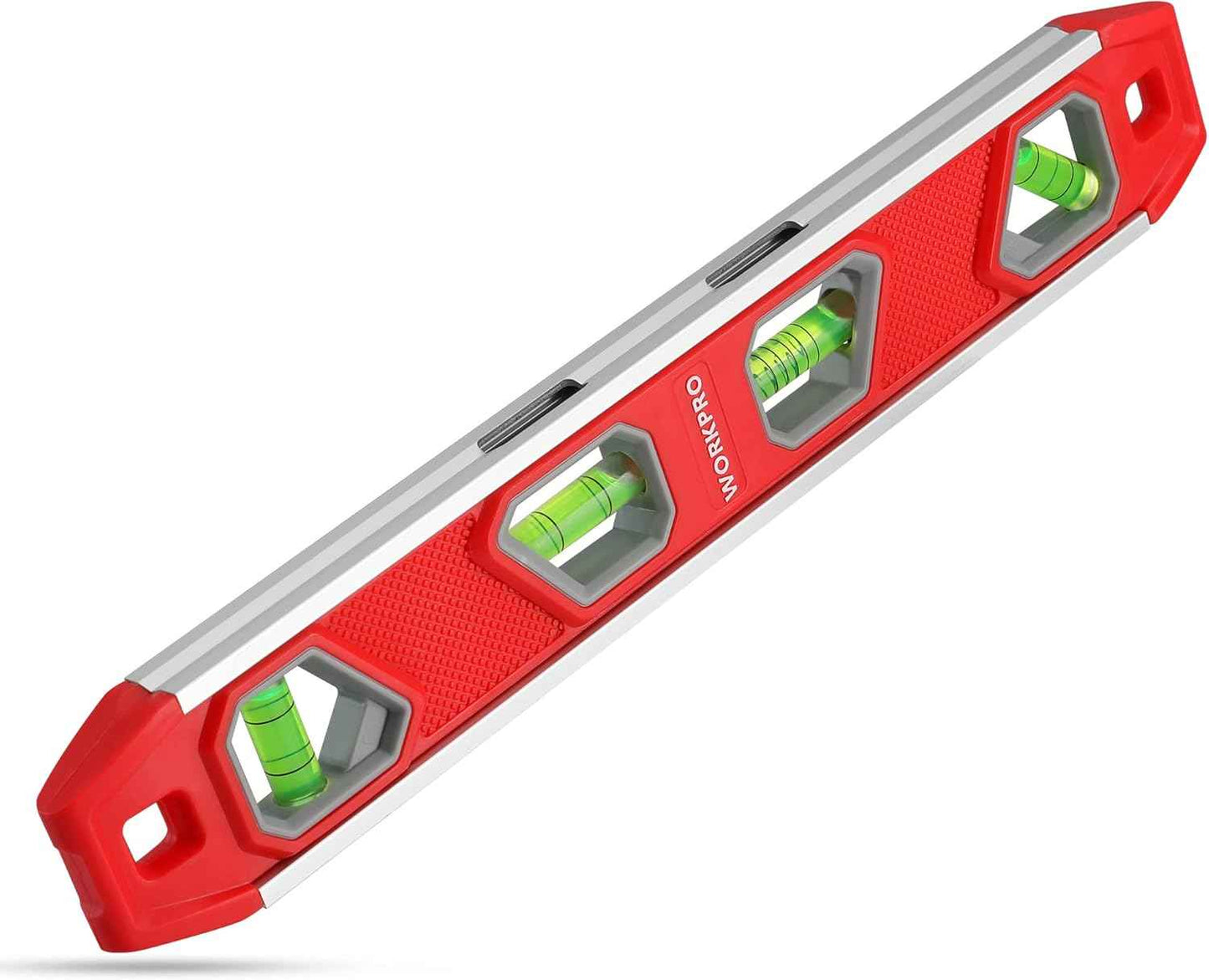 WORKPRO Compact Magnetic Torpedo Level - 12 Inch V-Groove Leveler for One-Person Shelf and Cabinet Installs