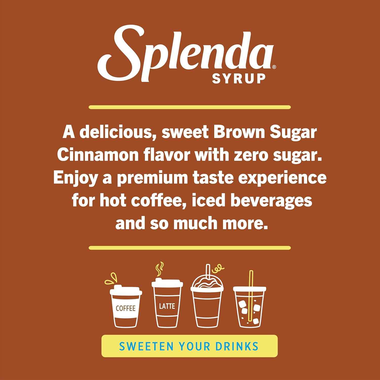 Splenda Coffee Syrup Brown Sugar Cinnamon Sugar Free 750ml - Premium At Home Cafe Experience for the Discerning Palate