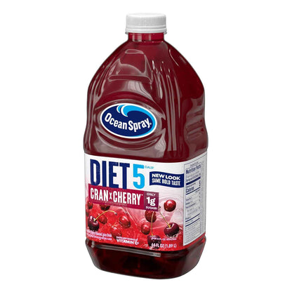 Ocean Spray® Diet Cran-Cherry® Cranberry Cherry Juice Drink – Patio and Backyard Mixer, 64 oz Bottle for Open-Air Gatherings