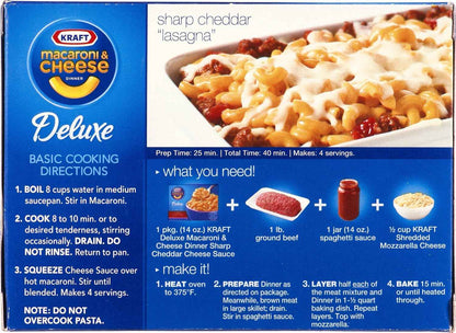 Kraft Deluxe Sharp Cheddar Macaroni & Cheese Comfort Bowl for Cozy Nights and Post-Work Relaxation