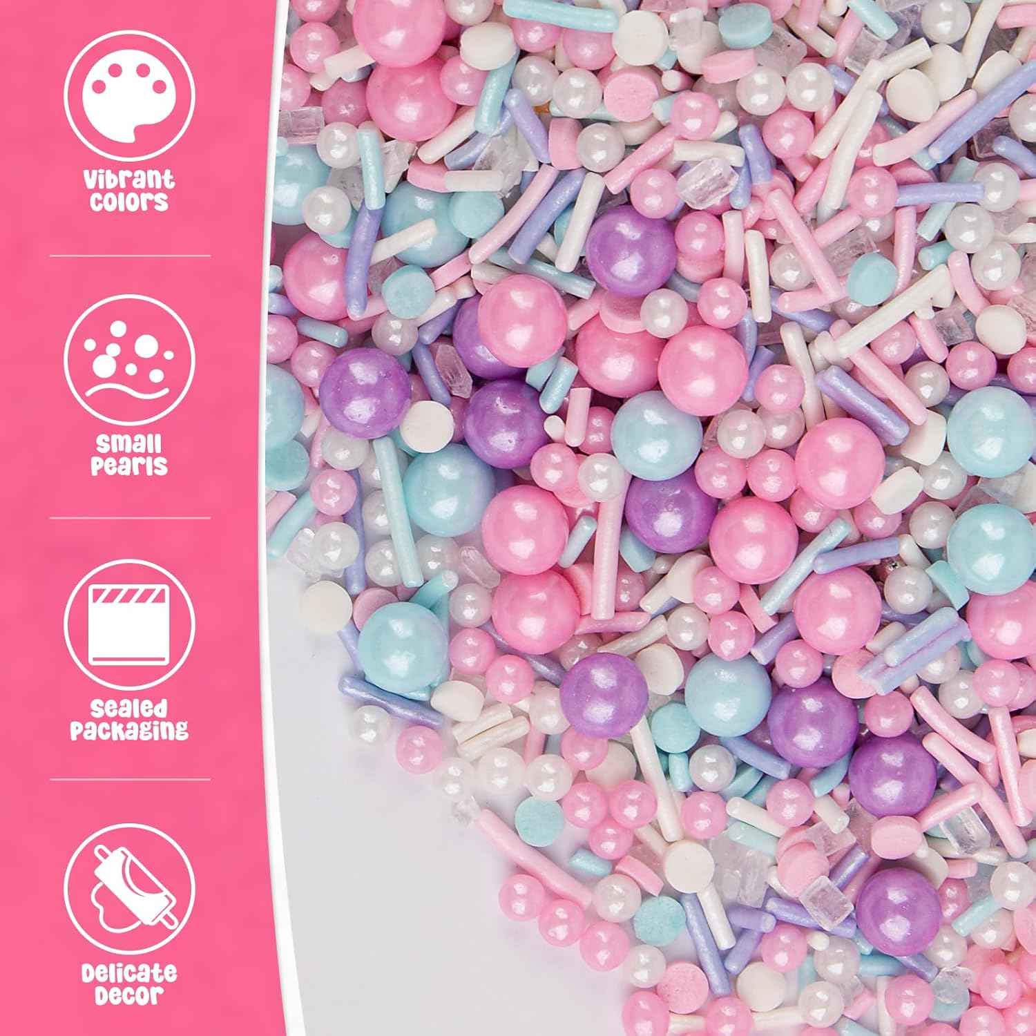 Pastel Sprinkle Jar – Aesthetic Baking Topping for Home Kitchen Display